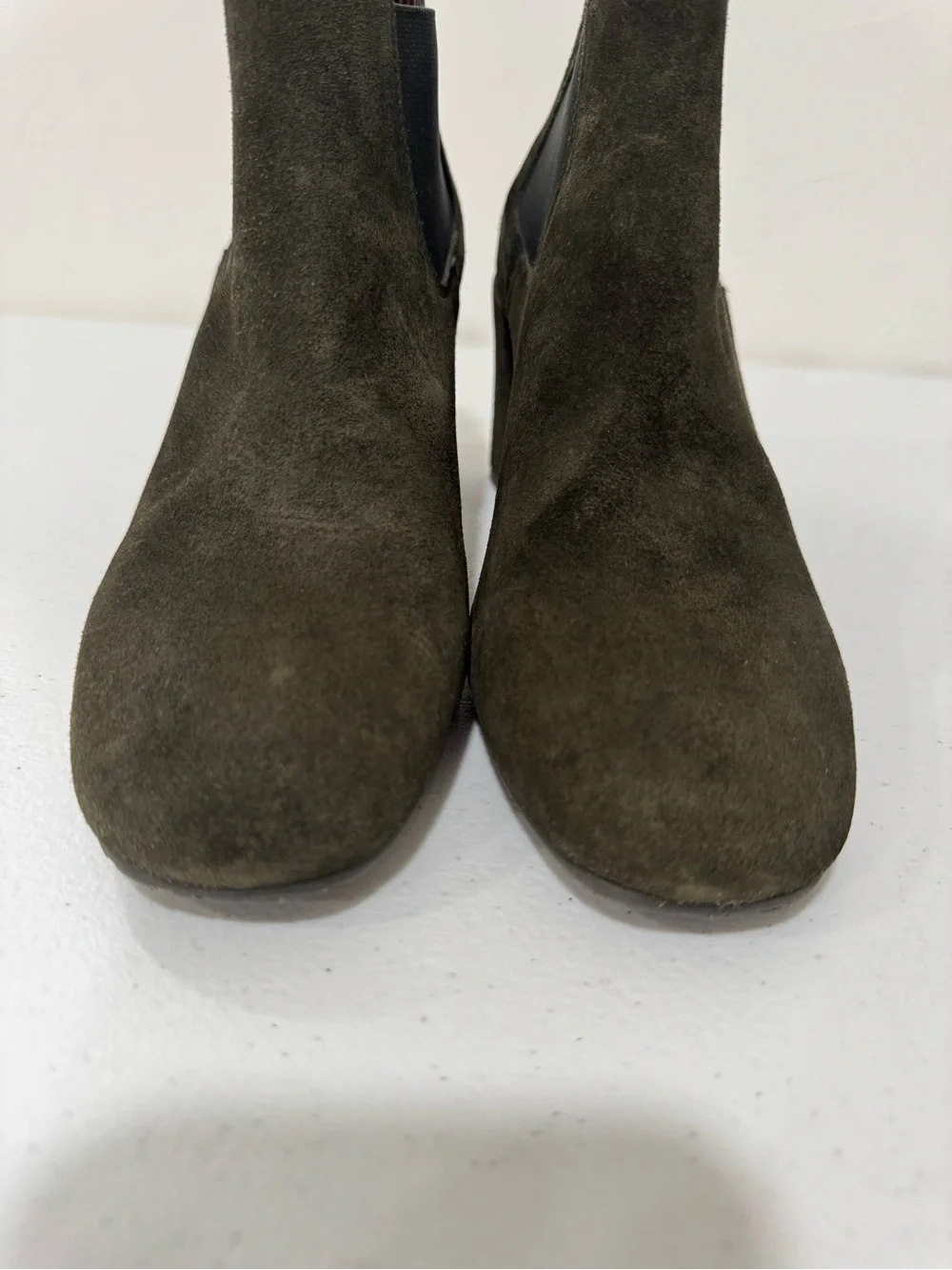 Pedro García Nenet Chelsea Dark Green Suede Block Heel Booties Women's 36.5